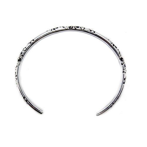 Sterling Silver Hook & Loop Charm Bangle 056CBR - Aurora Jet