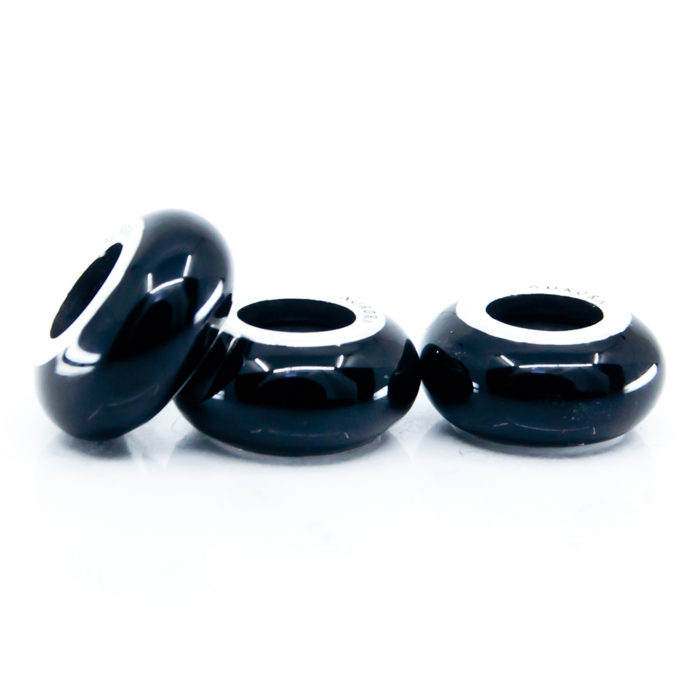 set of three black stoppers