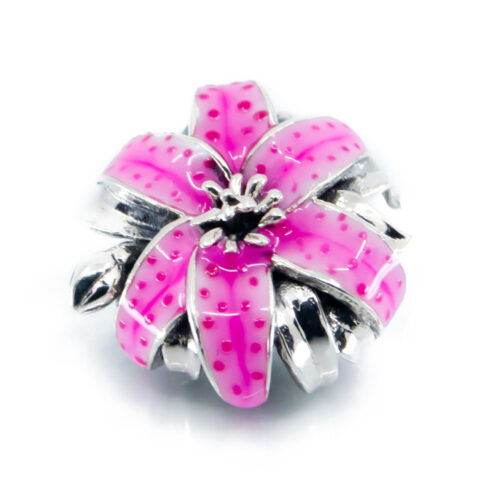 Pink Tiger Lily charm